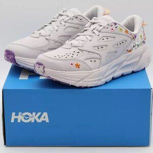 HOKA VIBRANT BLOOM CLIFTON L FLOWER EMBROIDERED LEATHER SHOES SNEAKERS🌺NIB!